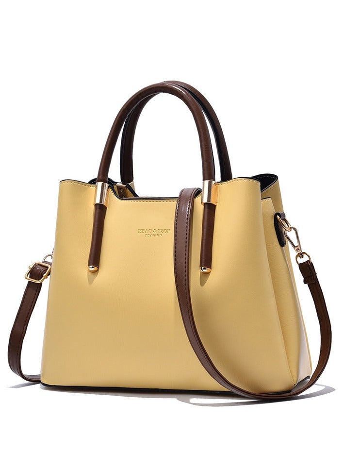 Grabnstyle Lady Bag Multi-layer High Capacity Portable Handle Faux Leather Women Tote Bag 