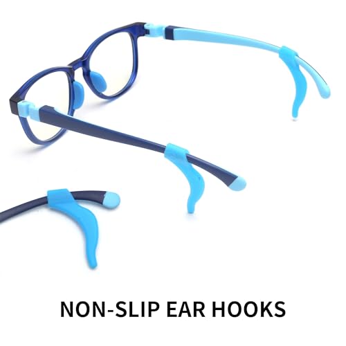 JM Kids Blue Light Glasses, Computer Gaming Grasses for Girls Boys Age 3-10, Anti Blue Ray TR90 Eyeglasses Blue Square Style - Image 5