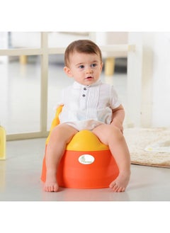 أر فور رابيت مقعد تدريب على استخدام المرحاض قابل للتكيف من Tiny Tots للأطفال حديثي الولادة من سن 6 إلى 48 شهرًا، سعة وزن 18 كجم (برتقالي أصفر)  - Image 2