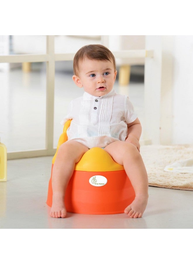 أر فور رابيت مقعد تدريب على استخدام المرحاض قابل للتكيف من Tiny Tots للأطفال حديثي الولادة من سن 6 إلى 48 شهرًا، سعة وزن 18 كجم (برتقالي أصفر) - Image 2