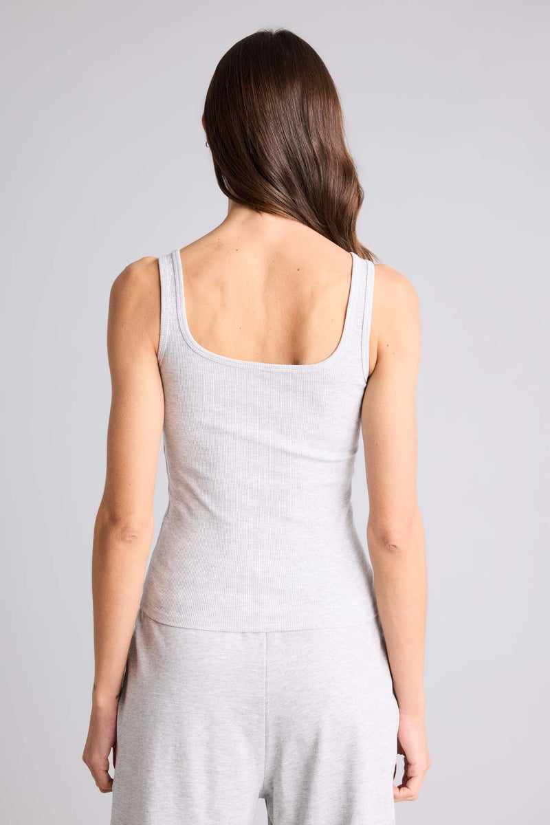 DeFacto Grey Woman Slim Fit Basic Camisole Round Collar Tank Top Casual - Image 5