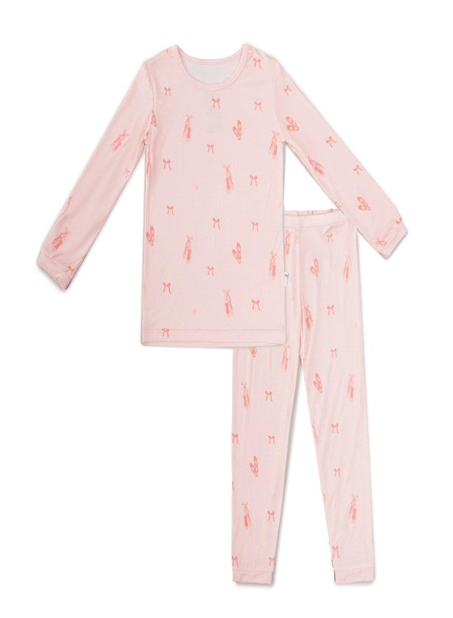 Bamboo Little Toddler Pajamas – 95% Bamboo Viscose, 5% Spandex – Soft, Breathable Long-Sleeve Pajama Set for Kids, Sleepwear, Imported (US, Age, 2 Years, Ballerina) - Image 1