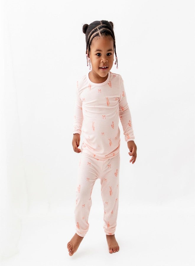 Bamboo Little Toddler Pajamas – 95% Bamboo Viscose, 5% Spandex – Soft, Breathable Long-Sleeve Pajama Set for Kids, Sleepwear, Imported (US, Age, 2 Years, Ballerina) - Image 2