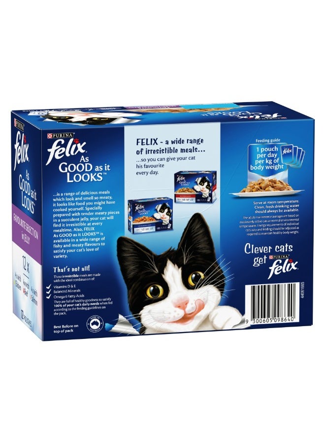 Purina Felix Adult As Good as it Looks Favourite Selection in Jelly Wet Cat Food 85g  - Image 2