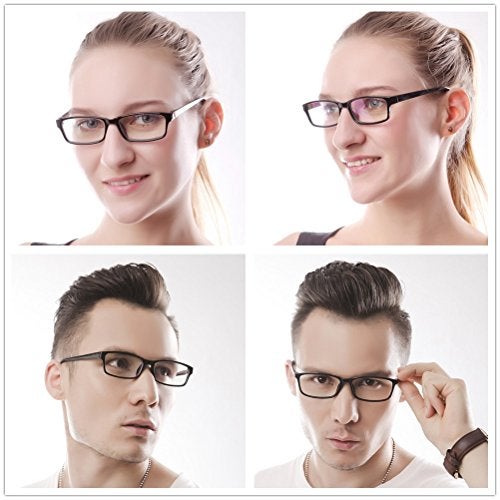 EyeYee Reading Glasses +0.75 Black - Rectangle Full Rim Anti Reflective Mens Womens Eyeglasses Readers Comfortable Stylish Glasses - Image 3