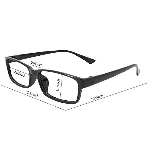EyeYee Reading Glasses +0.75 Black - Rectangle Full Rim Anti Reflective Mens Womens Eyeglasses Readers Comfortable Stylish Glasses - Image 5