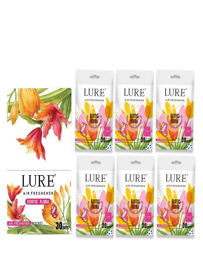 LURE Gel Pocket Air Freshener For Bathroom, Toilet, Home | Germ Protection | Last Upto 30 Days - Exotic Floral 10 Gm (Pack Of 6) - Image 5