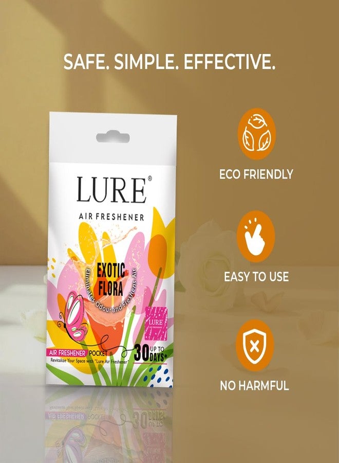 LURE Gel Pocket Air Freshener For Bathroom, Toilet, Home | Germ Protection | Last Upto 30 Days - Exotic Floral 10 Gm (Pack Of 6) - Image 3