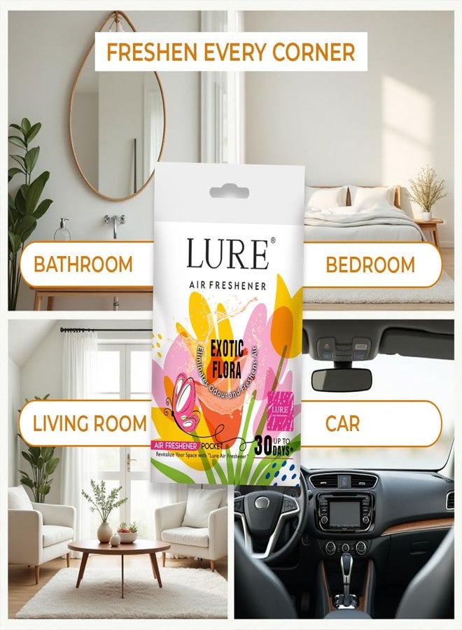 LURE Gel Pocket Air Freshener For Bathroom, Toilet, Home | Germ Protection | Last Upto 30 Days - Exotic Floral 10 Gm (Pack Of 6) - Image 4