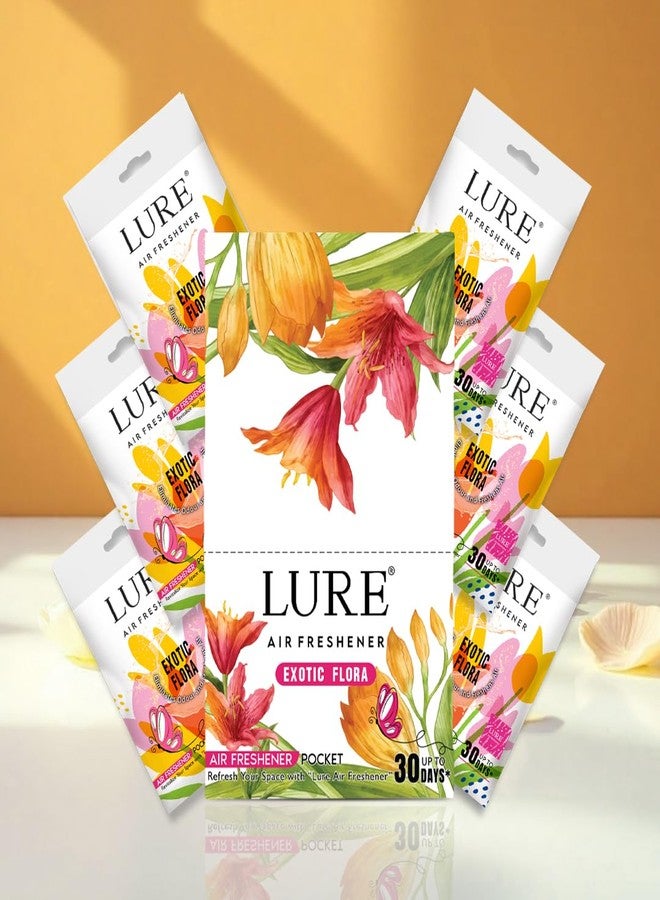 LURE Gel Pocket Air Freshener For Bathroom, Toilet, Home | Germ Protection | Last Upto 30 Days - Exotic Floral 10 Gm (Pack Of 6) - Image 1