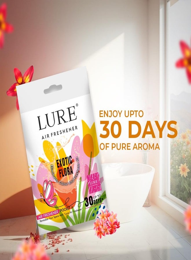 LURE Gel Pocket Air Freshener For Bathroom, Toilet, Home | Germ Protection | Last Upto 30 Days - Exotic Floral 10 Gm (Pack Of 6) - Image 2