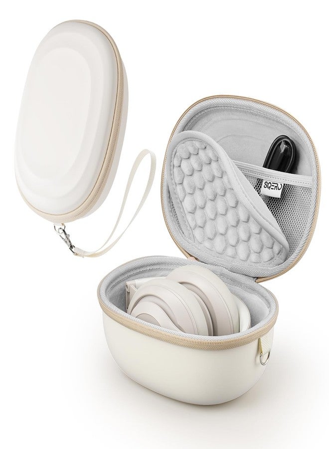 SQERO Case for Beats Solo 4/Solo 3/Studio Pro/Studio3 On-Ear Headphones, Portable Travel Hard Shell Storage Bag (Beige) - Image 1