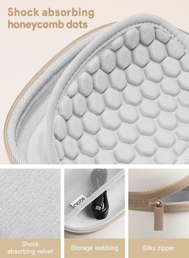 SQERO Case for Beats Solo 4/Solo 3/Studio Pro/Studio3 On-Ear Headphones, Portable Travel Hard Shell Storage Bag (Beige) - Image 4