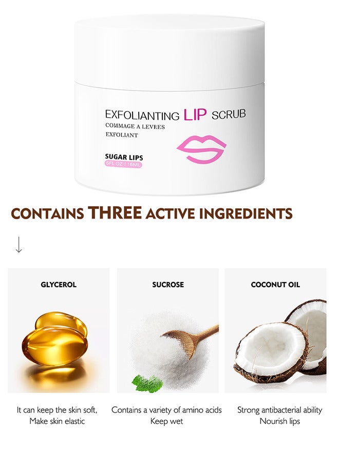 سوفازين سكر الشفاه فركاب، مقشر الشفاه ومرطب للشفاه المشقوقة الجافة والشفاه المشقوقة مقشر الشفاه لطيف للشفاه السلس والأشرق، 15 مل - Image 4