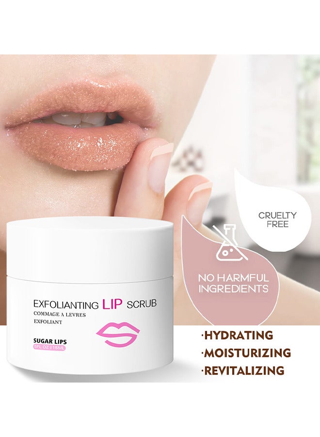سوفازين سكر الشفاه فركاب، مقشر الشفاه ومرطب للشفاه المشقوقة الجافة والشفاه المشقوقة مقشر الشفاه لطيف للشفاه السلس والأشرق، 15 مل - Image 2
