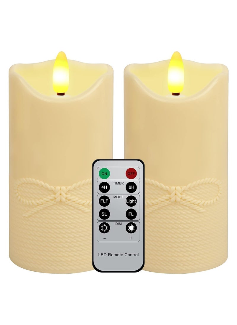 Excefore 2 Pcs LED Candles Flickering Flameless Candles with Remote Control Timer, Tealights Candle Small Electric Fake Tea Candle Realistic for Wedding  - Image 1