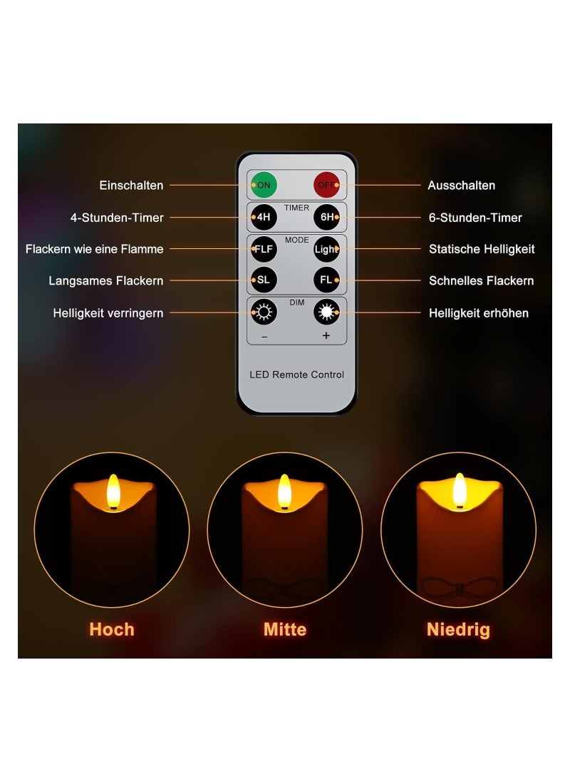 Excefore 2 Pcs LED Candles Flickering Flameless Candles with Remote Control Timer, Tealights Candle Small Electric Fake Tea Candle Realistic for Wedding  - Image 5