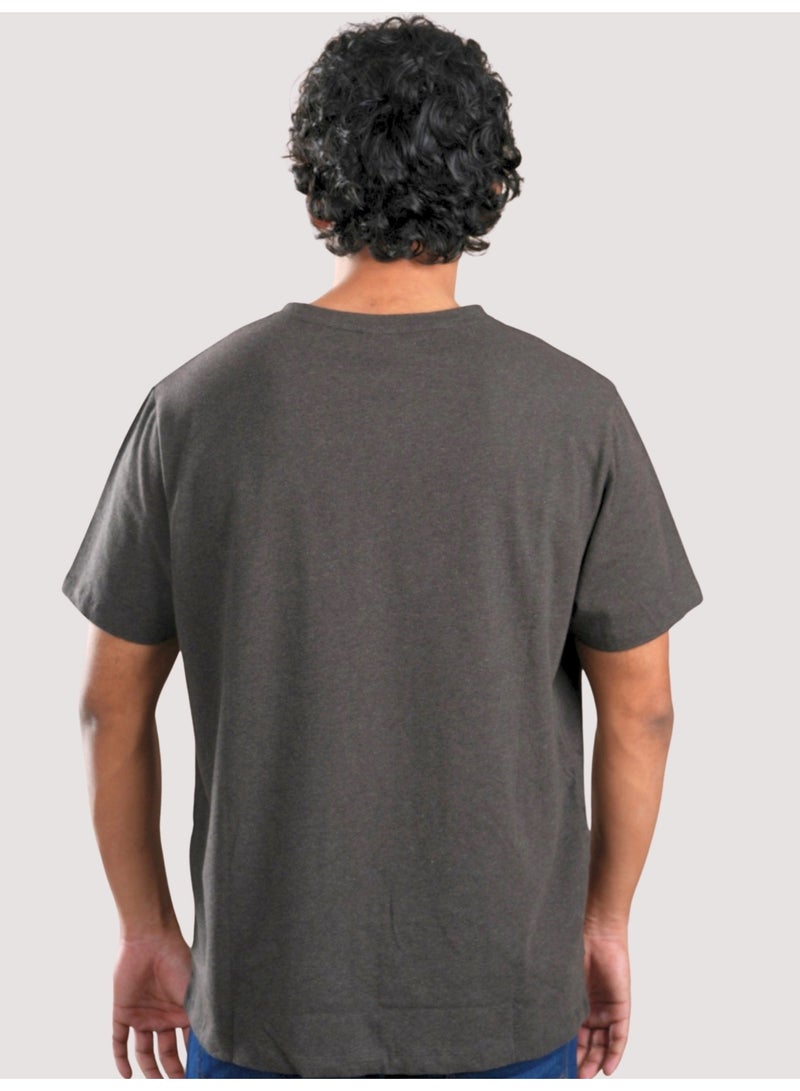 ROAR FOR GOOD Men's Oversized Solid T-Shirt | Oversized V Neck Half Sleeve Casual Tee | Soft Cotton Blend Everyday Wear T-Shirt - Image 2