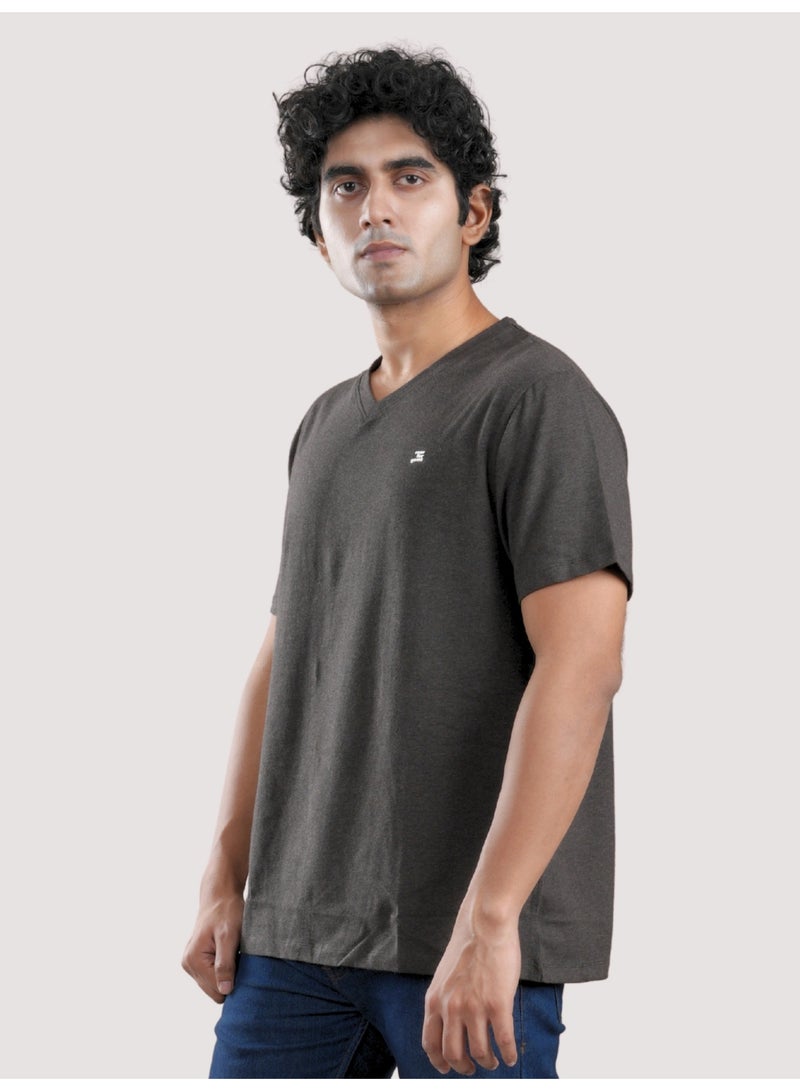 ROAR FOR GOOD Men's Oversized Solid T-Shirt | Oversized V Neck Half Sleeve Casual Tee | Soft Cotton Blend Everyday Wear T-Shirt - Image 4