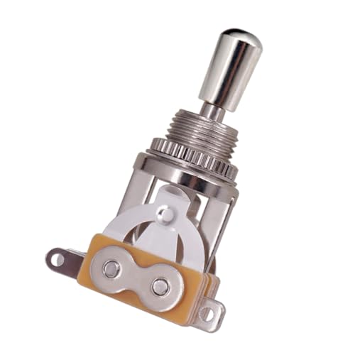JD.Moon Electric Guitar 3 Way Toggle Switch Pickup Selector Switch with Brass Tip Knob (Chrome) - Image 1