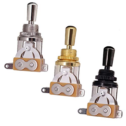 JD.Moon Electric Guitar 3 Way Toggle Switch Pickup Selector Switch with Brass Tip Knob (Chrome) - Image 4