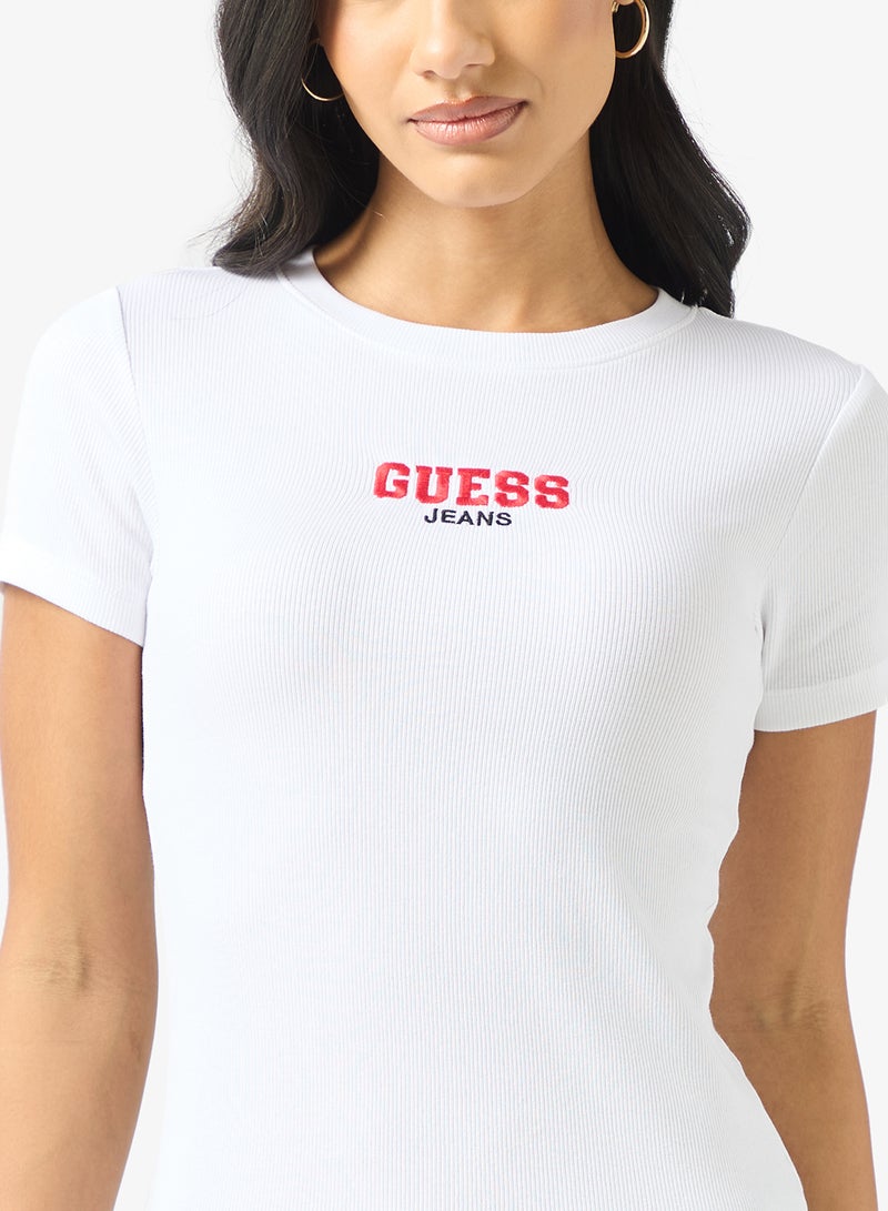 جس تي شيرت بقصة ضيقة بياقة دائرية - Image 3