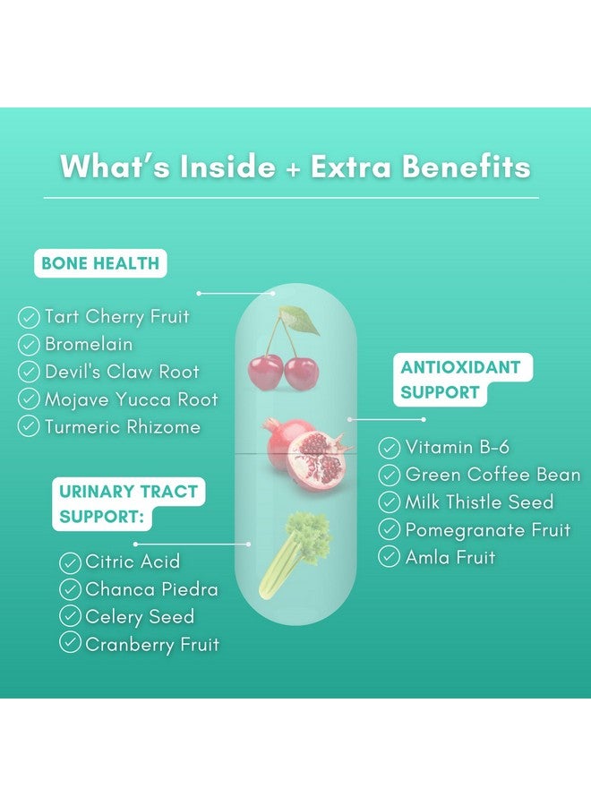 NutriONN Uric Acid Flush - Herbal Uric Acid Cleanse Supplement - With Tart Cherry, Celery Seed Extract, Chanca Piedra, Devil’s Claw & Green Coffee Bean - Vegan - Supports Gallbladder and Kidney Health - Image 4