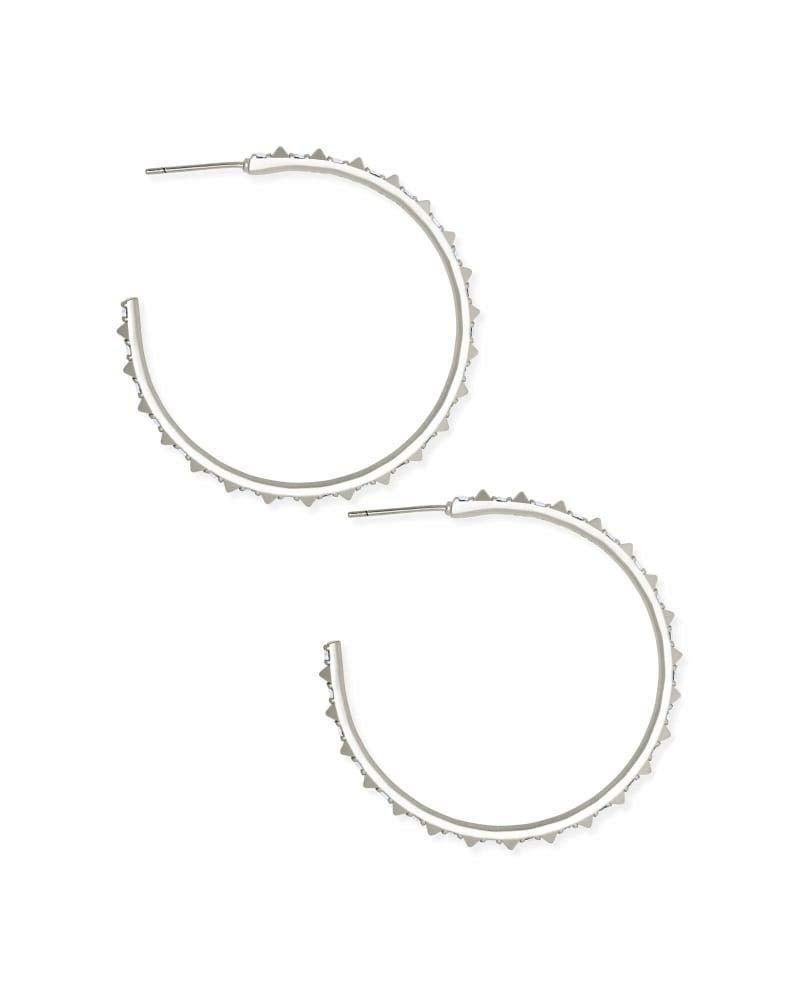 Kendra Scott Veronica Hoop Earrings in Rhodium Iridescent Crystal - Image 2
