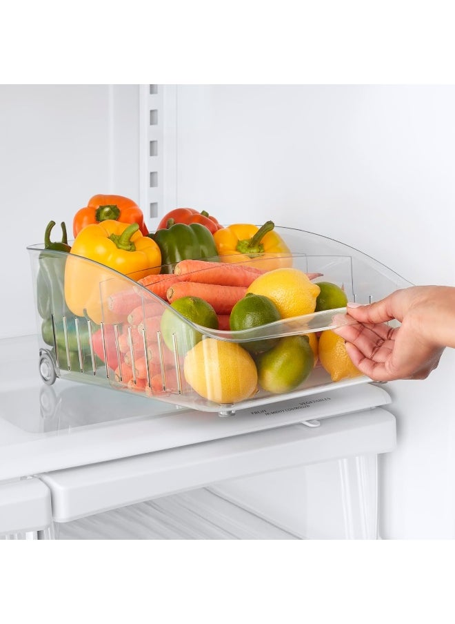 YouCopia YouCopia RollOut Fridge Drawer 10", BPA-Free Clear Rolling Refrigerator Organizer Bin with Adjustable Dividers and Handles for Produce, Food, Meal and Snack Storage  - Image 5