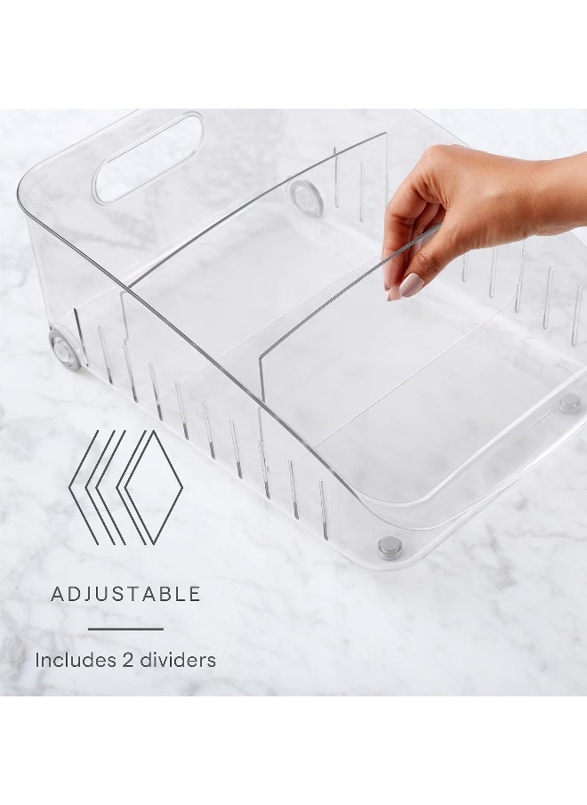 YouCopia YouCopia RollOut Fridge Drawer 10", BPA-Free Clear Rolling Refrigerator Organizer Bin with Adjustable Dividers and Handles for Produce, Food, Meal and Snack Storage  - Image 2