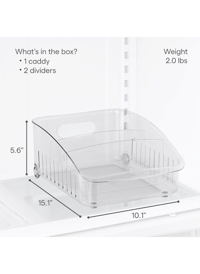 YouCopia YouCopia RollOut Fridge Drawer 10", BPA-Free Clear Rolling Refrigerator Organizer Bin with Adjustable Dividers and Handles for Produce, Food, Meal and Snack Storage  - Image 4