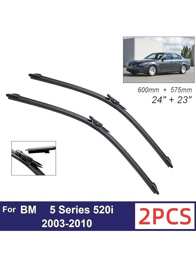 بي إم دبليو شفرات مساحات الزجاج الأمامي لسيارة BMW E60، 61 سم + 58.4 سم، مطاط طبيعي، مناسبة لجميع الفصول - Image 3