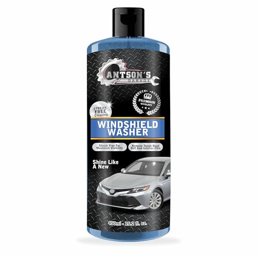 Antson 450mL Windshield Washer Fluid for Car | Car Windshield Cleaner Liquid in Concentrate Form (20ml for 1L Tank) A Streak Free Finish with Our Car Wiper Liquid Gives 100% Optical Vision (450 ml) - Image 1