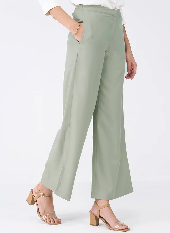 Salt Attire SALT ATTIRE Women Mid Rise Relaxed Fit Parallel Trousers