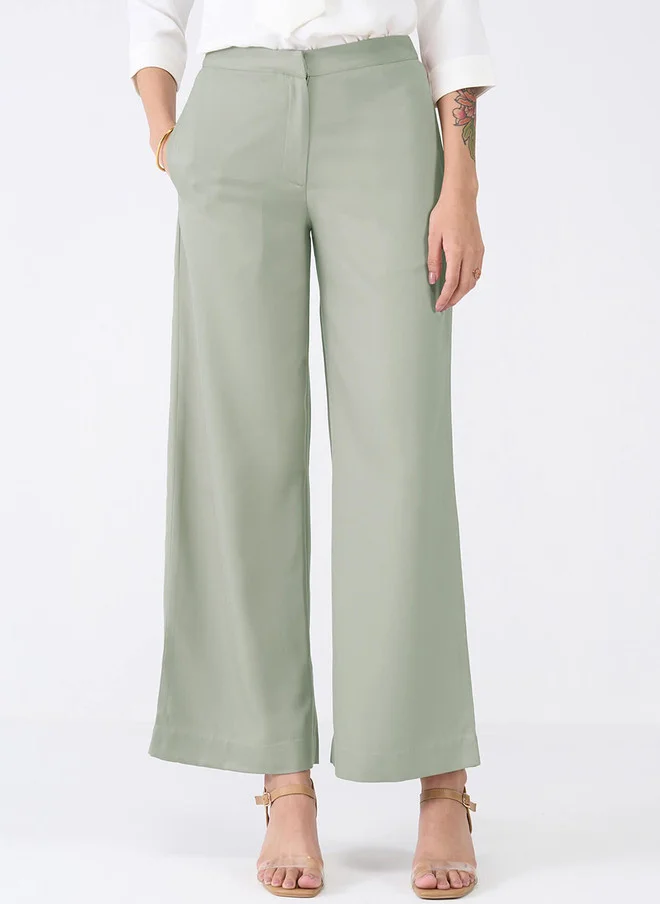 Salt Attire SALT ATTIRE Women Mid Rise Relaxed Fit Parallel Trousers