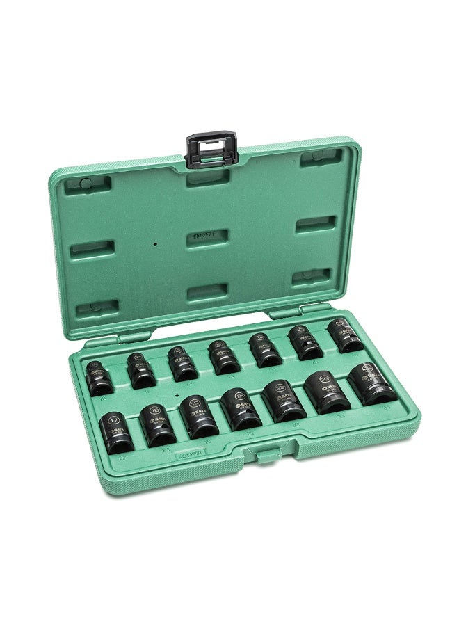 SATA ST34397T 14-Piece 1/2" Drive 6 Point Metric Thin Wall Impact Socket Set - Image 1