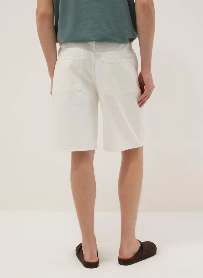 Ovs  OVS Baggy White Cotton Shorts for Men | Best Price UAE