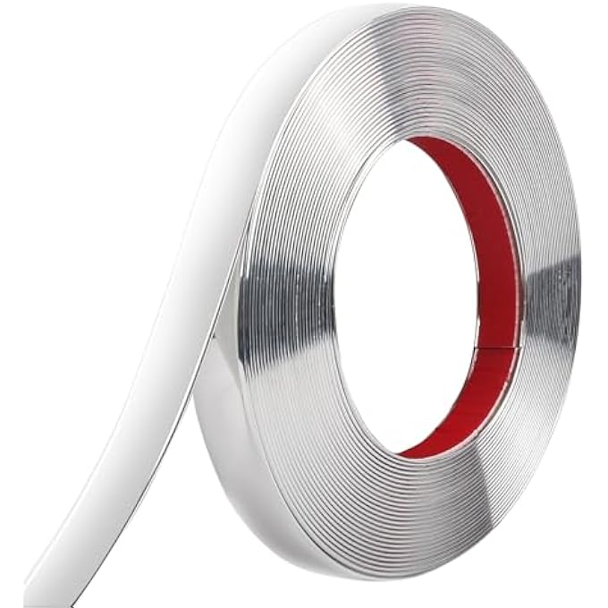 PEEL AND STICK MOLDING TRIM WATERPROOF MIRROR TAPE BORDER FLEXIBLE WALL TRIM MOLDING SELF ADHESIVE FOR HOME DECORATION WALL PROTECTION(32.8 FT) - Image 1