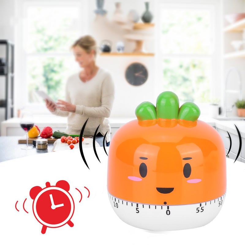 Cartoon Mechanical Manual Kitchen Cooking Timer Alarm Reminder Timepiece Countdown ToolOrange - Image 3