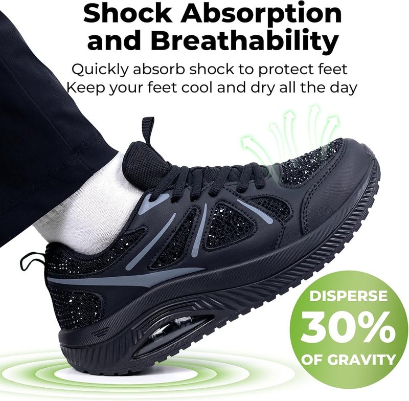 AOV Women Arch Support Walking Shoes Orthotic Sneakers for Plantar Fasciitis Foot and Heel Pain Relief Tennis Shoes - Image 4