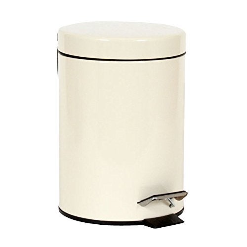 Denny International 3 Litre Stainless Steel Pedal Bin for Kitchen Bathroom Toilet Rubbish Tray Cream 3 Ltr Bin
