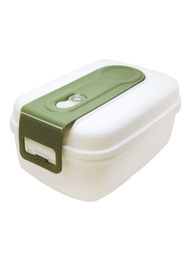 NIBEMINENT Leak Proof Silicone Food Storage Container White/Green 19.2x13x9.6cm  - Image 1