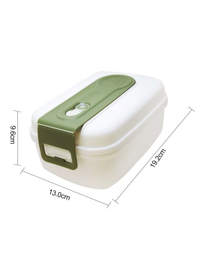 NIBEMINENT Leak Proof Silicone Food Storage Container White/Green 19.2x13x9.6cm  - Image 2