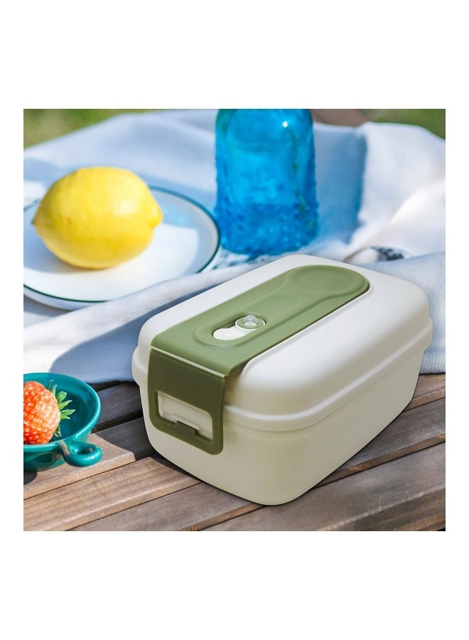 NIBEMINENT Leak Proof Silicone Food Storage Container White/Green 19.2x13x9.6cm  - Image 4