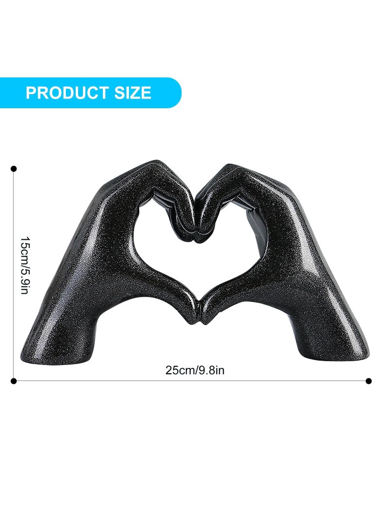 Bluejw Valentines Day Gifts for Him, Heart Hands Sculpture, Heart Hands, Valentines Day Decorations, Black Room Decor for Living Room Bedroom Bookshelf, Black - Image 3