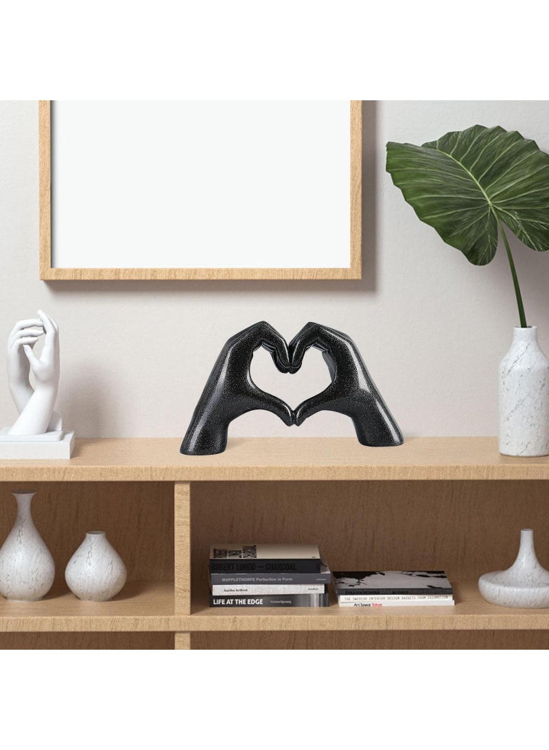 Bluejw Valentines Day Gifts for Him, Heart Hands Sculpture, Heart Hands, Valentines Day Decorations, Black Room Decor for Living Room Bedroom Bookshelf, Black - Image 5