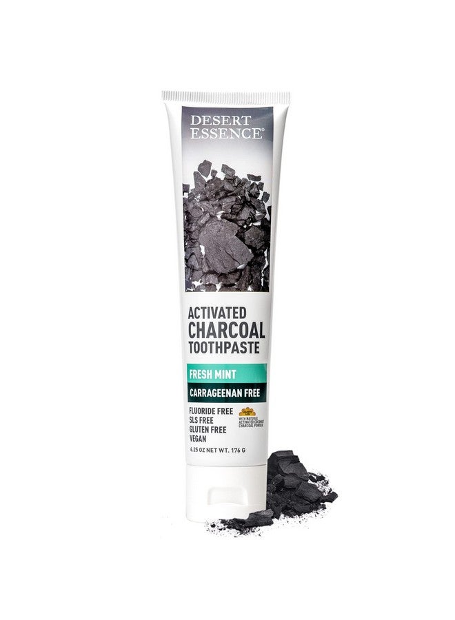معجون أسنان ديزرت إيسنس بالفحم النشط - خالٍ من الفلورايد والكاراجينان - أسنان أكثر بياضًا ونفسًا منعشًا مع فحم جوز الهند النشط وصودا الخبز والنعناع المنعش - 6.25 أونصة - Image 2