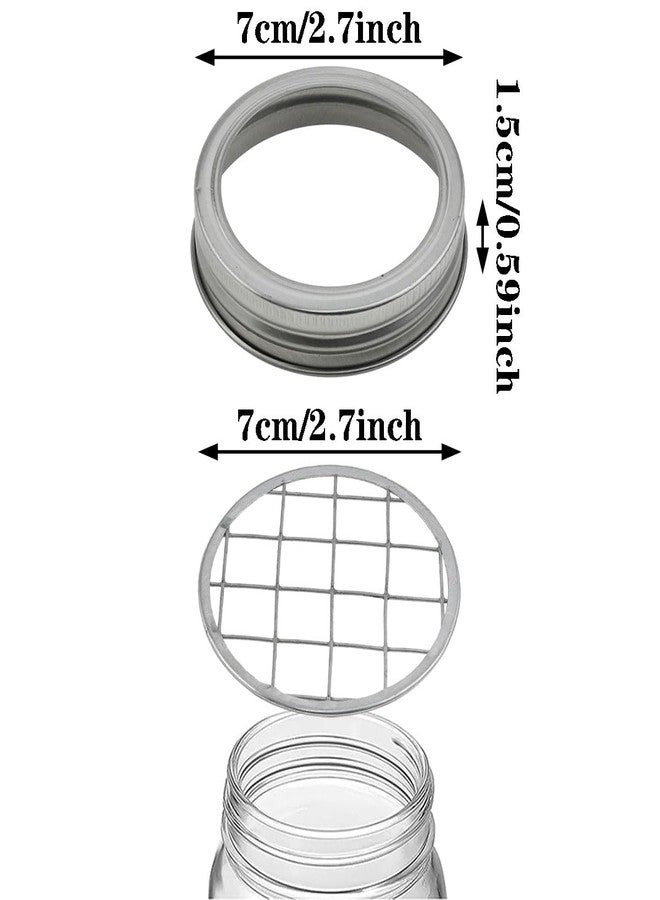 AYLIFU 4 Set Mason Jar Lids - Silver - 2.75 Inches - Tinplate - Screw Top - Holder - Flower Organizer & Decoration Accessories - Image 2