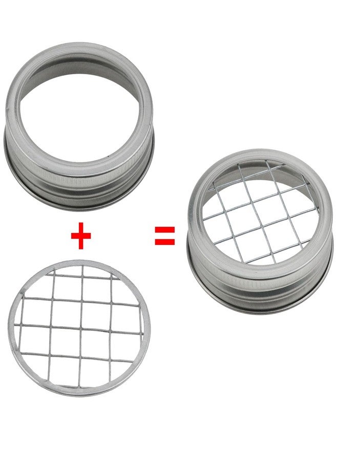 AYLIFU 4 Set Mason Jar Lids - Silver - 2.75 Inches - Tinplate - Screw Top - Holder - Flower Organizer & Decoration Accessories - Image 4