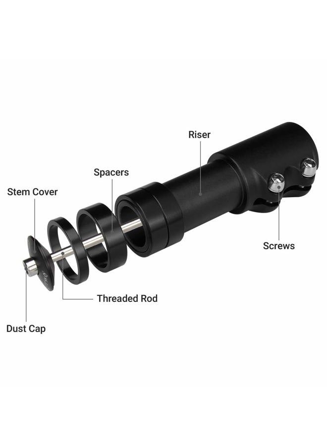 LERWAY Bike Stem Riser Extender MTB Handlebar Stem Adapter with Hex Key for 1-1/8" 28.6mm Fork Aluminum Black - Image 2